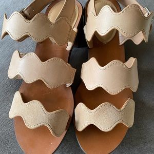 Marc Fisher size 8 nude, 2” block heel sandals